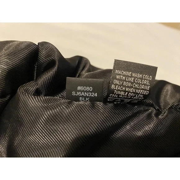 Sean John Mens Bomber Jacket Sz 2x Black Faux Fur Brown Collar Heavy Duty Vented - Picture 8 of 12